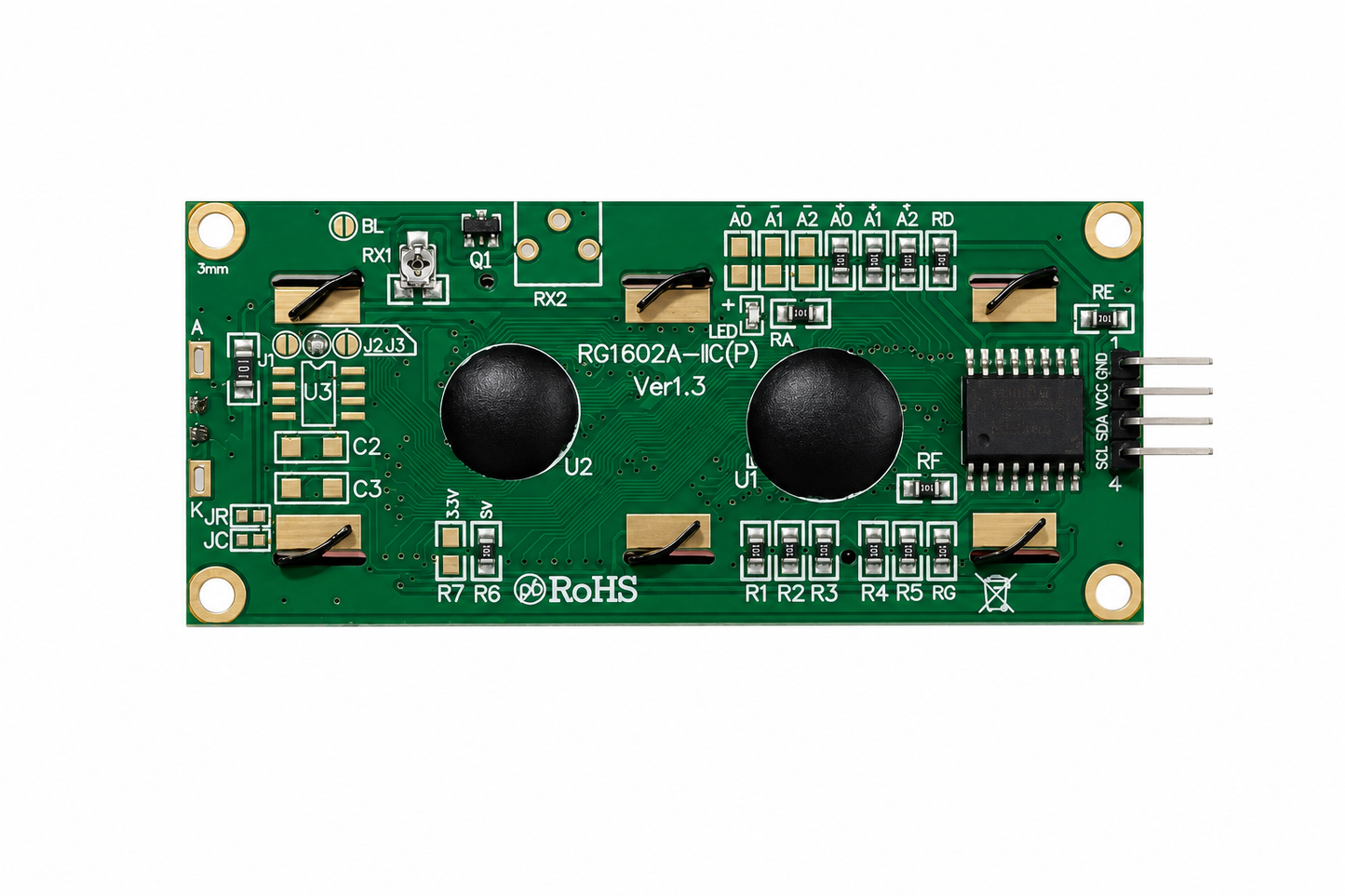 16*2 LCD Blue Display with Integrated I2C Module