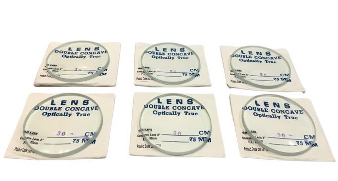 Concave Lens Size: 75mm, Focal Length 30cm (PK. of 6 Pcs.)