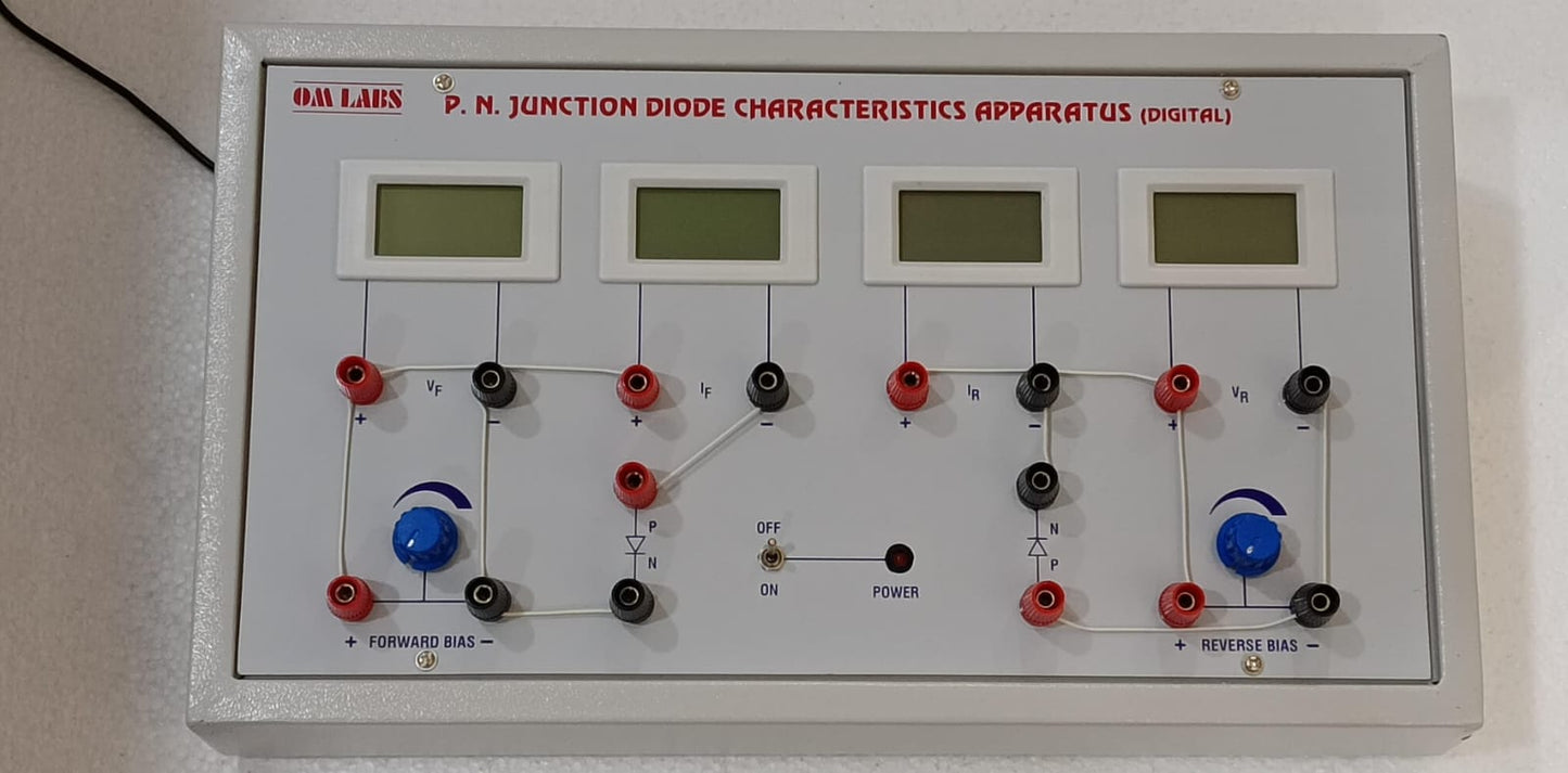 PN Junction diode Ch. App. (4 Digital Meters & outside wire connection)