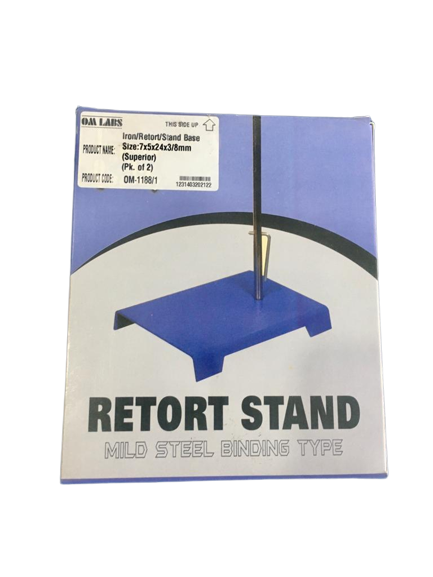 Iron Retort Stand Base Size : 7" x 5" x 24" x 3/8mm (PK. of 2 Pcs.)