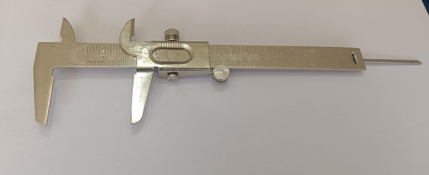 To measure diameter of a small spherical/cylindrical body and to measure internal diameter and depth of a given beaker using vernier calipers and hence find its volume. (Economical)