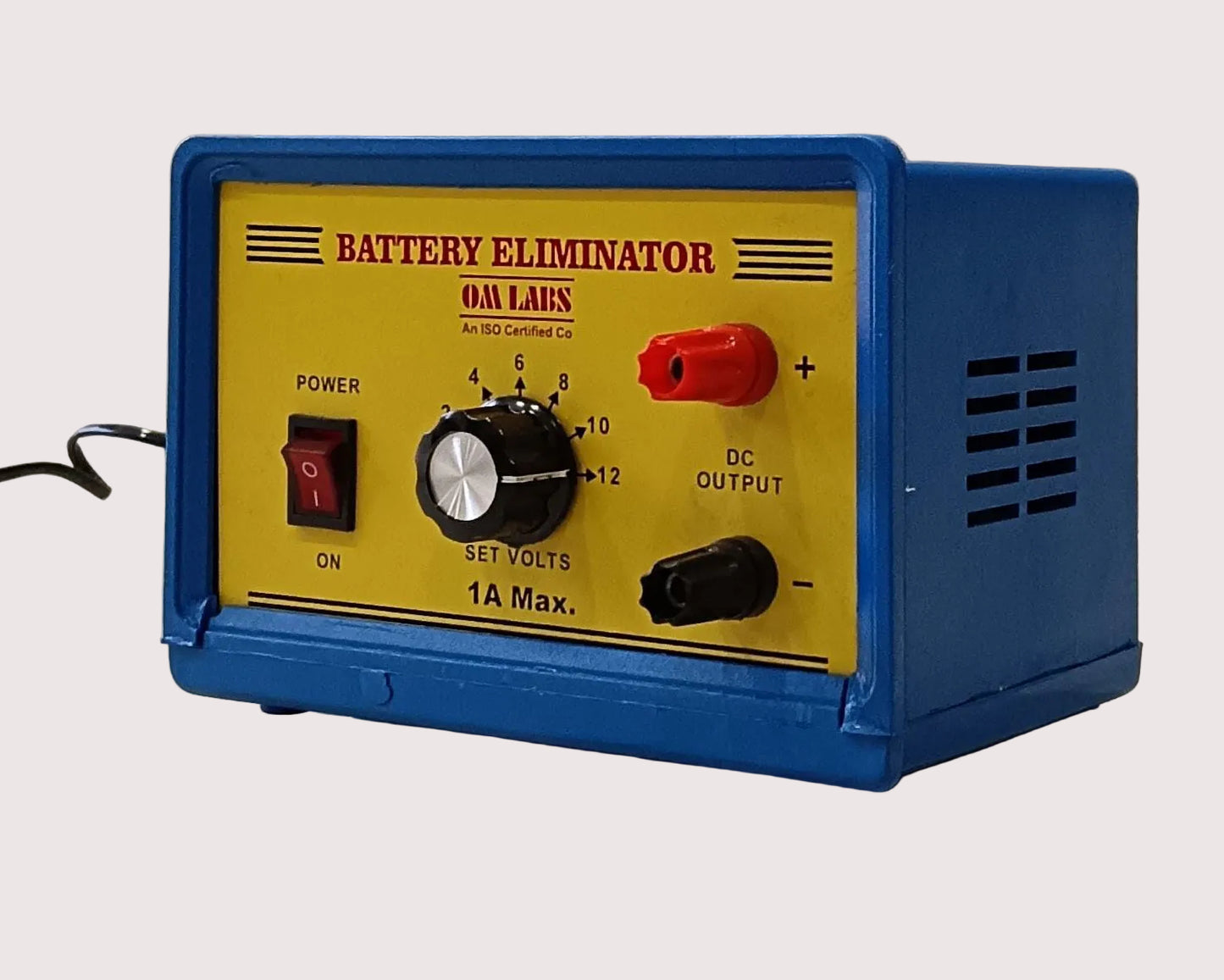 BATTERY ELIMINATOR 2-12V/1A DC in Plastic Box