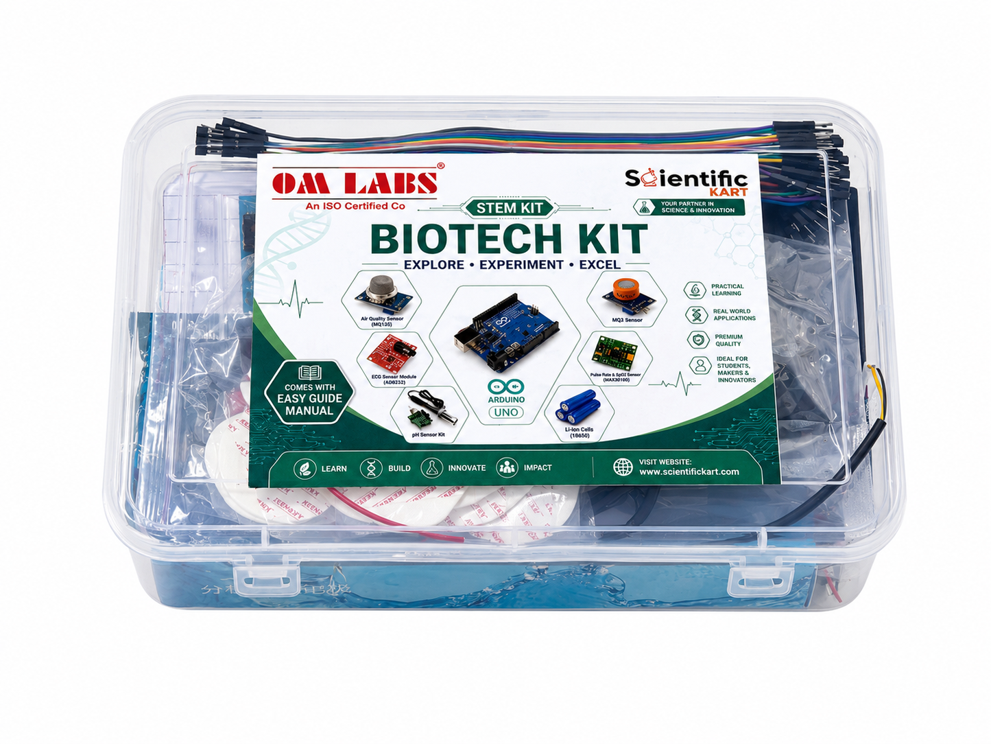 OM LABS Bio-Tech STEM IoT Kit (EMG, Pulse Rate, SpO2, Temperature & pH)