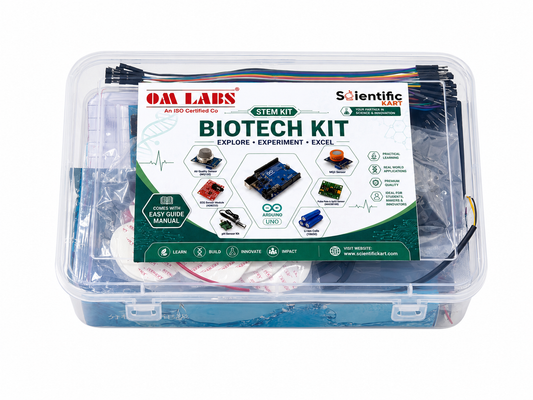 OM LABS Bio-Tech STEM IoT Kit (EMG, Pulse Rate, SpO2, Temperature & pH)