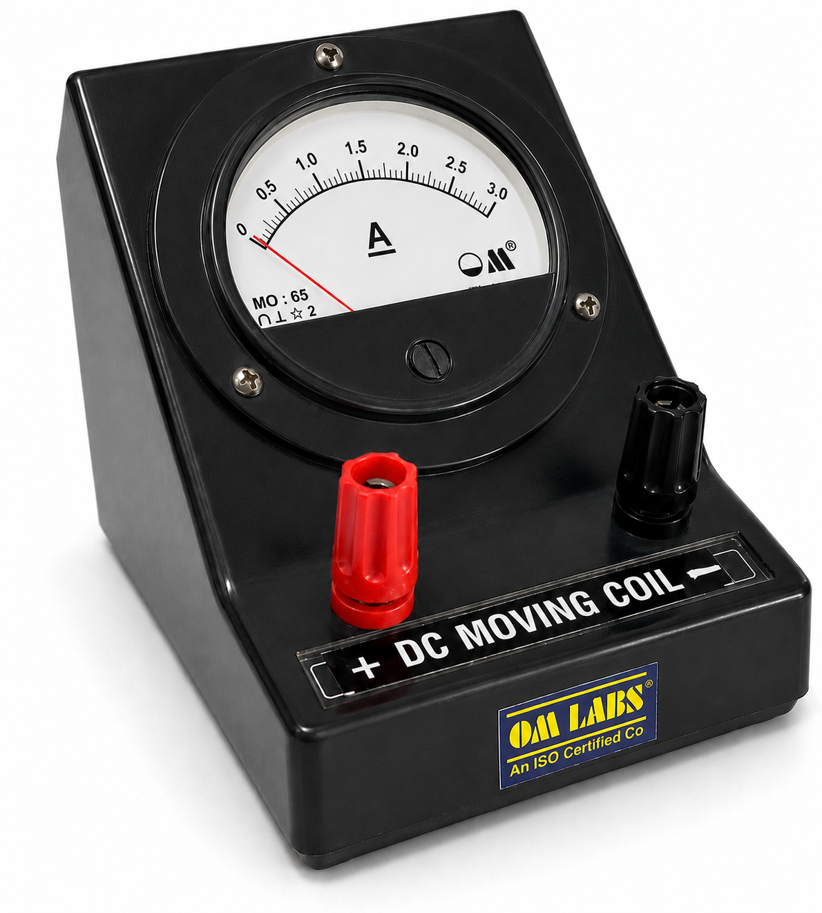 DC AMMETER MO-65 Front Terminal Round Black Stand Meter