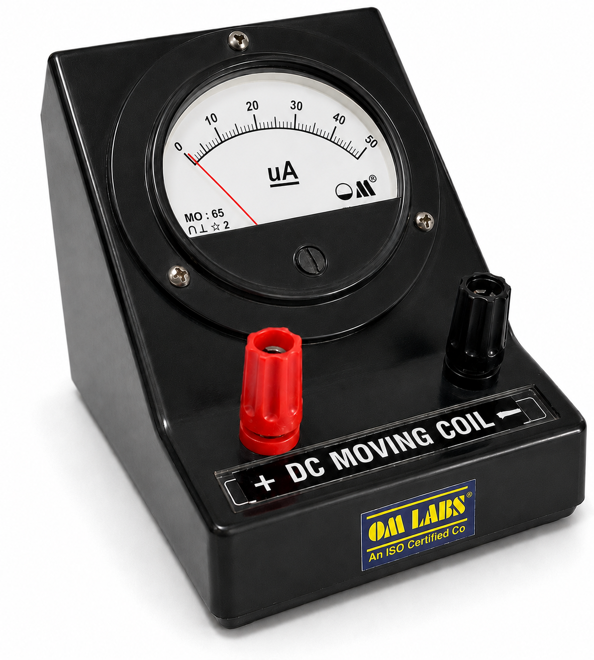 DC Microammeter MO- 65 Front  Terminal  Round  Black Stand  Meter