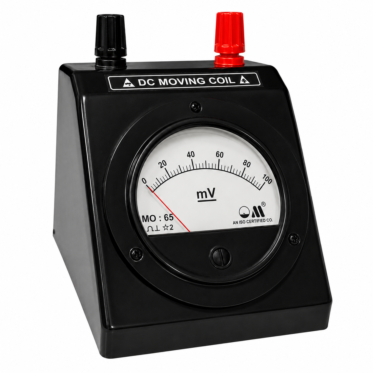 DC Milli-Voltmeter MO- 65 Top Terminal Round Black Stand Meter