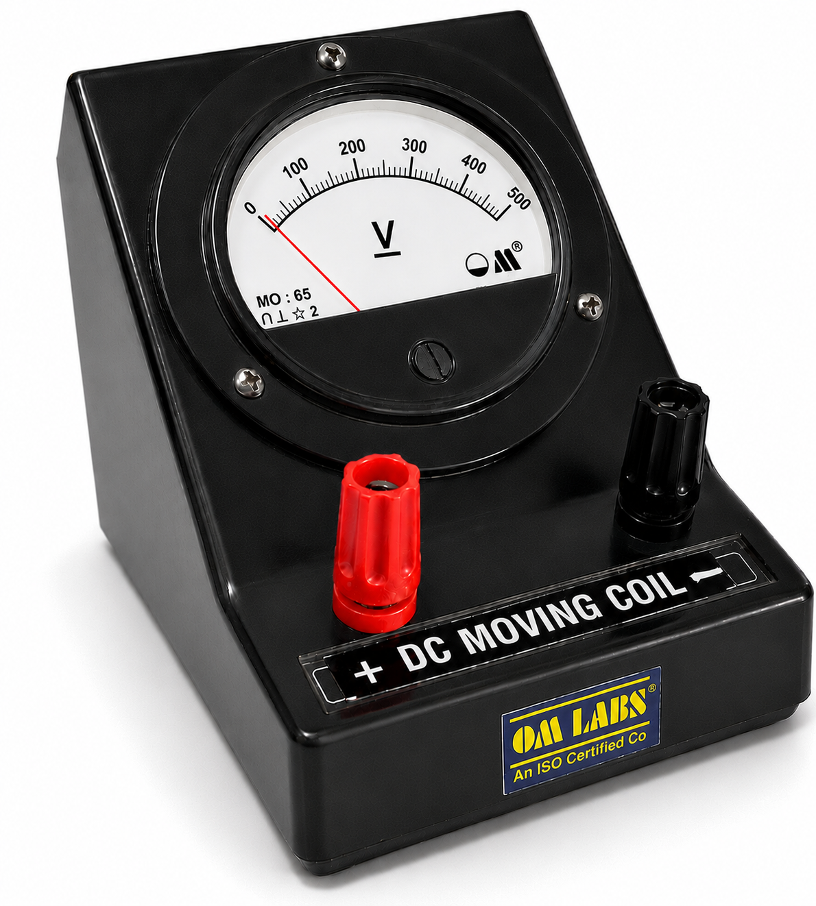 DC Voltmeters MO-65 Front Terminal Round Black Stand Meter