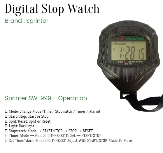 Digital Stop Watch Brand: Sprinter
