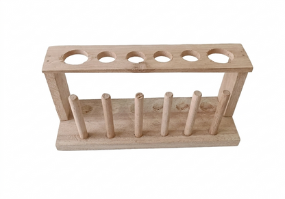 Test Tube Stand 6 Hole Wooden Pack of 2