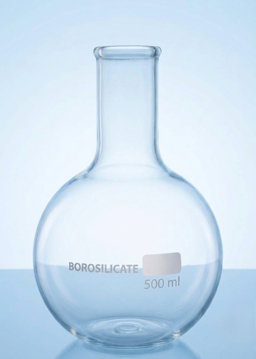 Flask Boiling Round Bottom Set Borosilicate Glass  | Laboratory Glassware