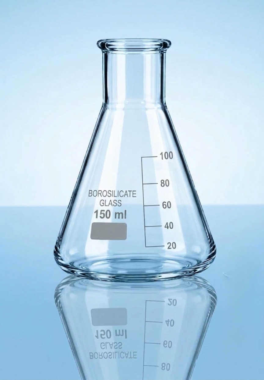 Flask Conical Graduated Narrow mouth Set Borosilicate Glass  | Laboratory Glassware