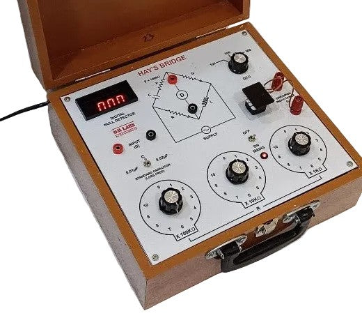 Hays Bridge with Null Detector & Oscillator With Wooden Box