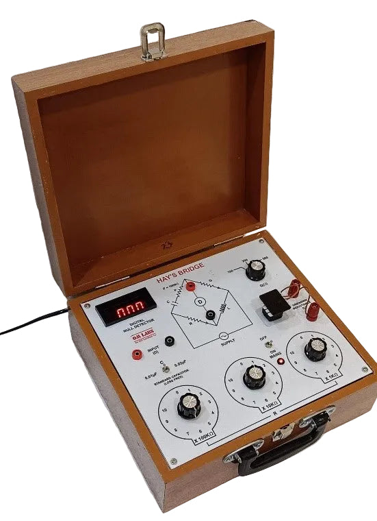 Hays Bridge with Null Detector & Oscillator With Wooden Box