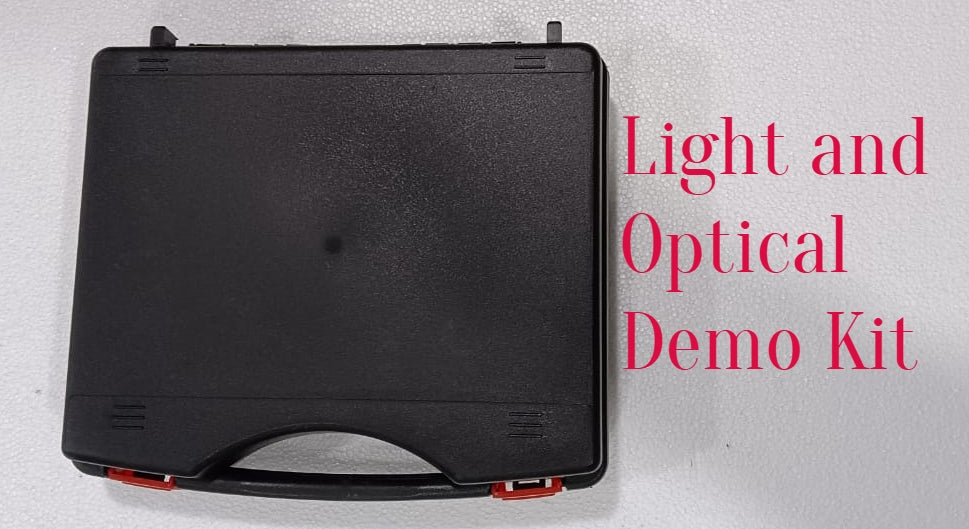 Light and Optics Class Demo Kit - Experience The Concepts of Lenses | 9 Acrylic Lenses, Ray Box , Mirror, Arc with Adapter