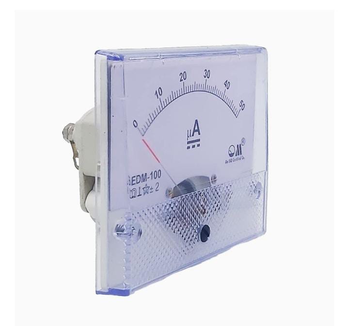 DC MICROAMMETER 0-50 uA (MODEL EDM-100 PANEL METER)