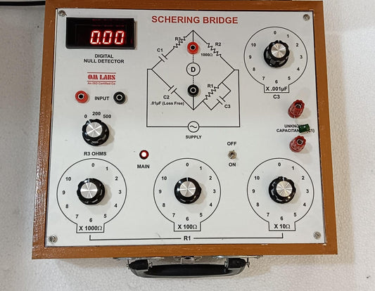 Schering Bridge with Null Detector & Oscillator With Wooden Box