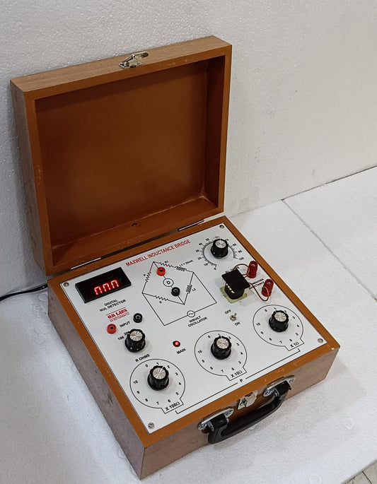 Maxwell Inductance Bridge with Null Detector & Oscillator With Wooden Box