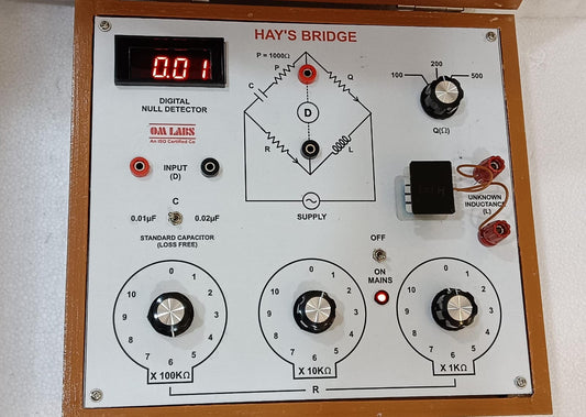 Hays Bridge with Null Detector & Oscillator With Wooden Box