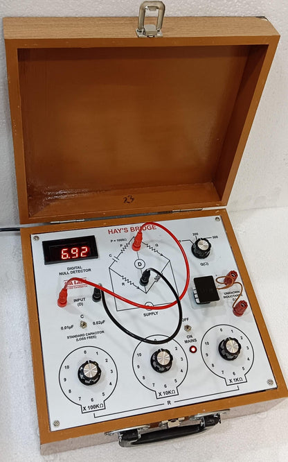 Hays Bridge with Null Detector & Oscillator With Wooden Box