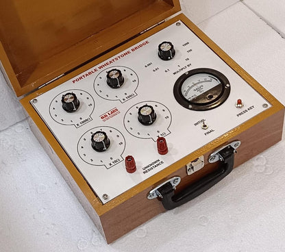 Portable Wheatstone Bridge with Wooden Box
