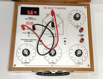 De-Sauty Bridge with Null detector & Oscillator with Wooden Box