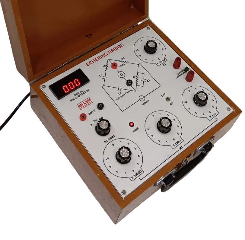 Schering Bridge with Null Detector & Oscillator With Wooden Box