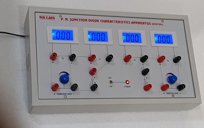 PN Junction diode Ch. App. (4 Digital Meters & outside wire connection)
