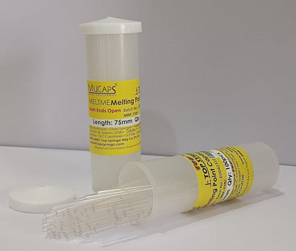 Capillary Melting Point Tubes – Both end Open | 1 box contains 100 pieces (Pack of 2 Boxes, 200 Tubes)