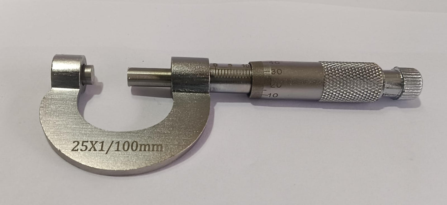 Screw Gauge Micro meter | Size: 25x1/100mm | Stainless Steel