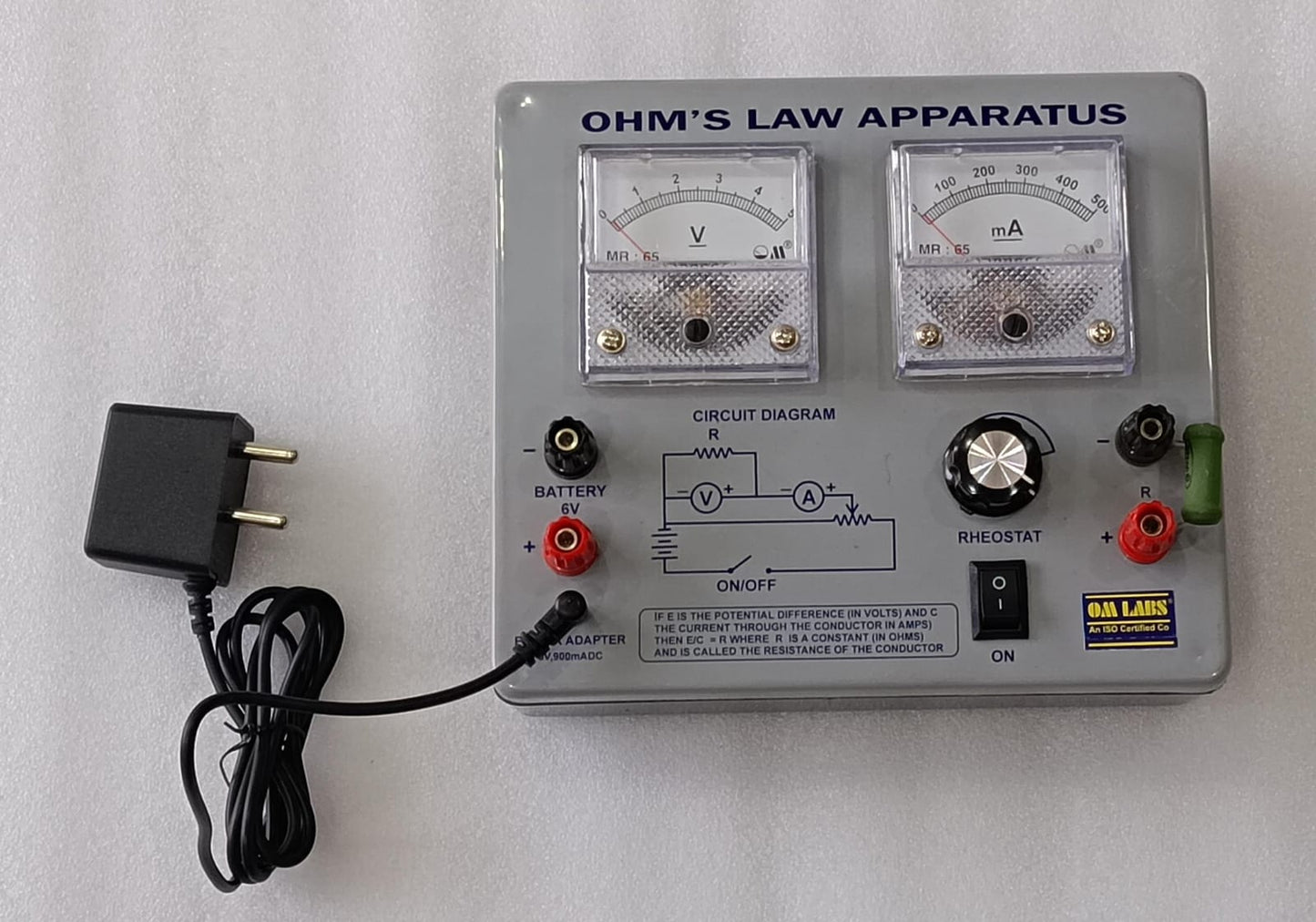 Ohm’s Law Apparatus With Adapter