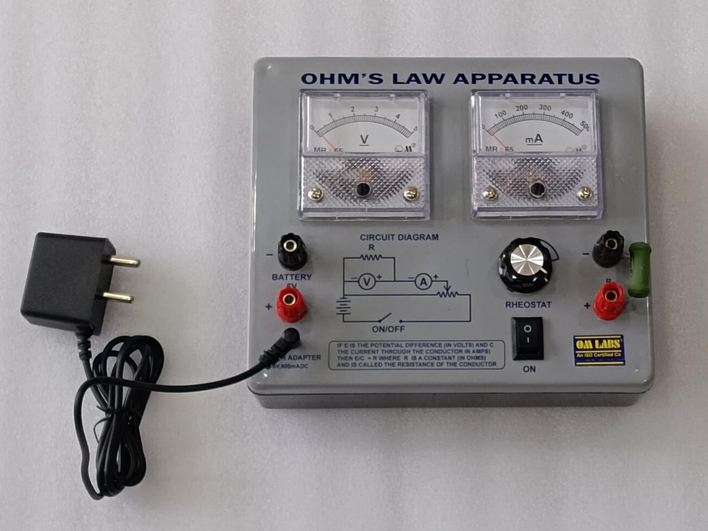 Ohm’s Law Apparatus With Adapter