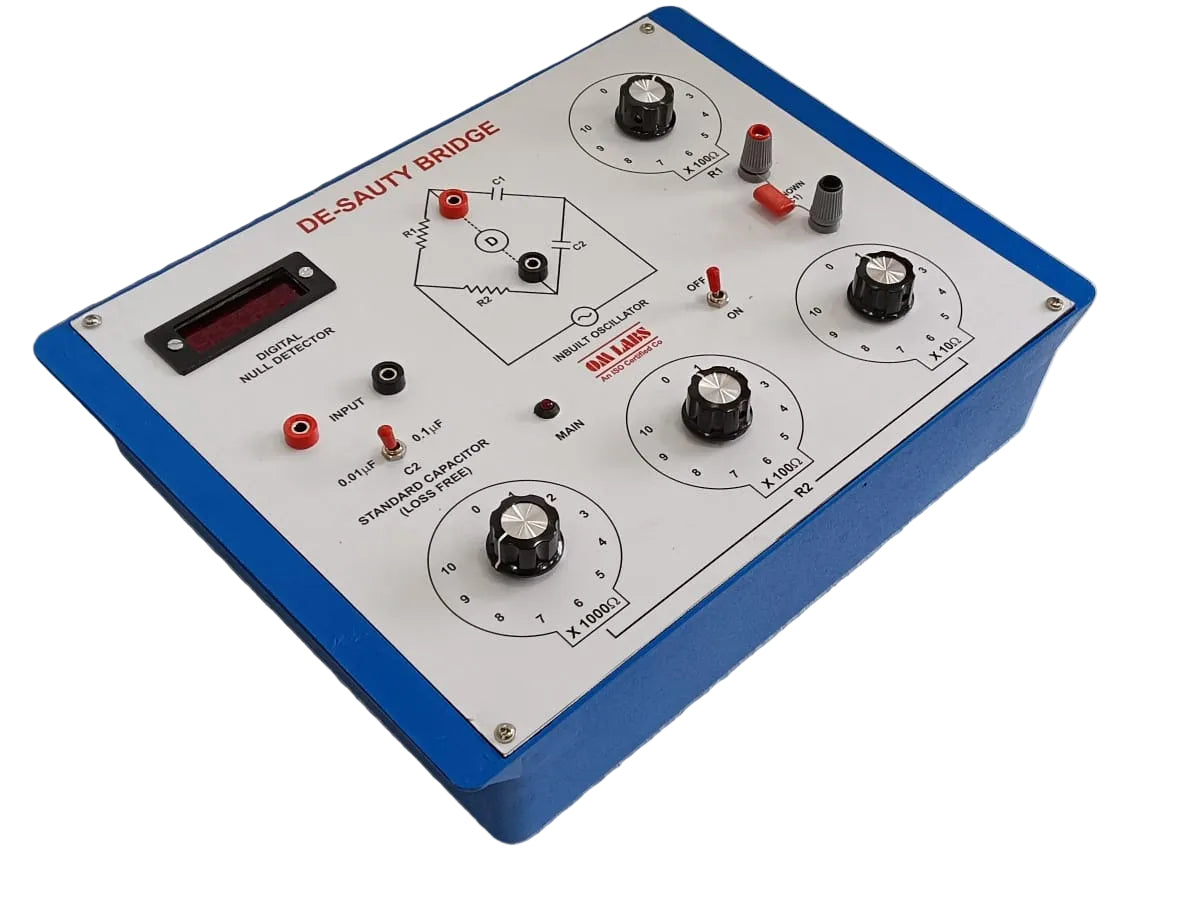 De-Sauty Bridge with Null detector & Oscillator with Plastic Box