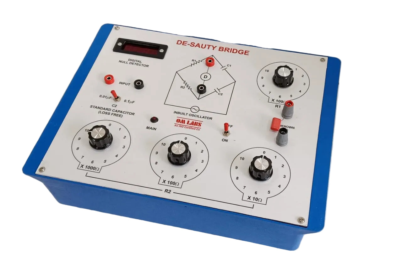 De-Sauty Bridge with Null detector & Oscillator with Plastic Box