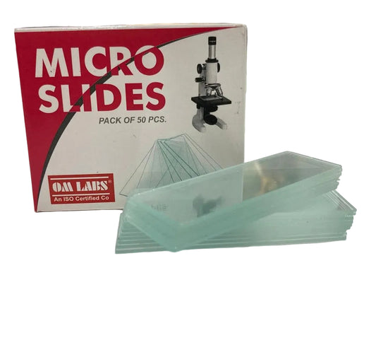 Plain Slides | Microscope Slide (Glass) 75x 25mm  1Set of 50 Pcs, (Pack. of 1 Pcs