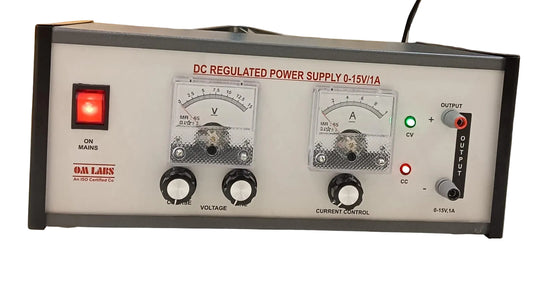 DC REGULATED POWER SUPPLIES WITH TWO ANALOG METERS(0-15V/1ADC)