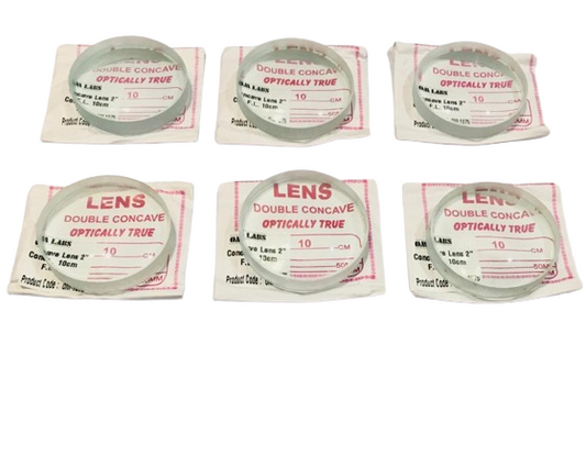 Concave Lens Size: 50mm, Focal Length 10cm (PK. of 6 Pcs.)