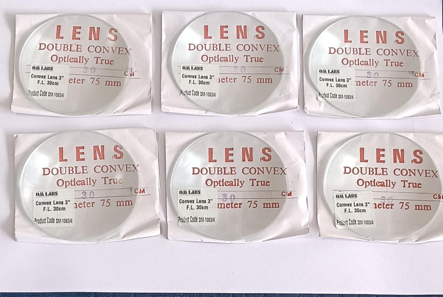 Convex Len's Size: 3"/75mm | Set Of 6 Pcs