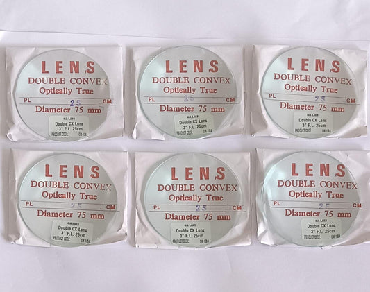 Convex Len's Size: 3"/75mm | Set Of 6 Pcs