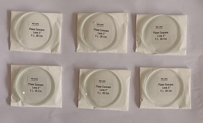Plano Lens Concave & Convex 2" Focal Lenght 30cm | Set Of 6
