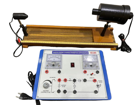 Photo diode Characteristics Apparatus with light source Analog Meters