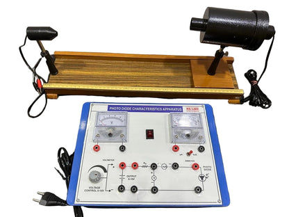 Photo diode Characteristics Apparatus with light source Analog Meters