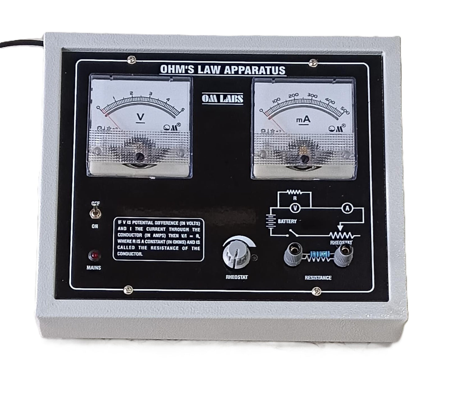Ohm's Law Apparatus With Power Supply | 2 Square Meter