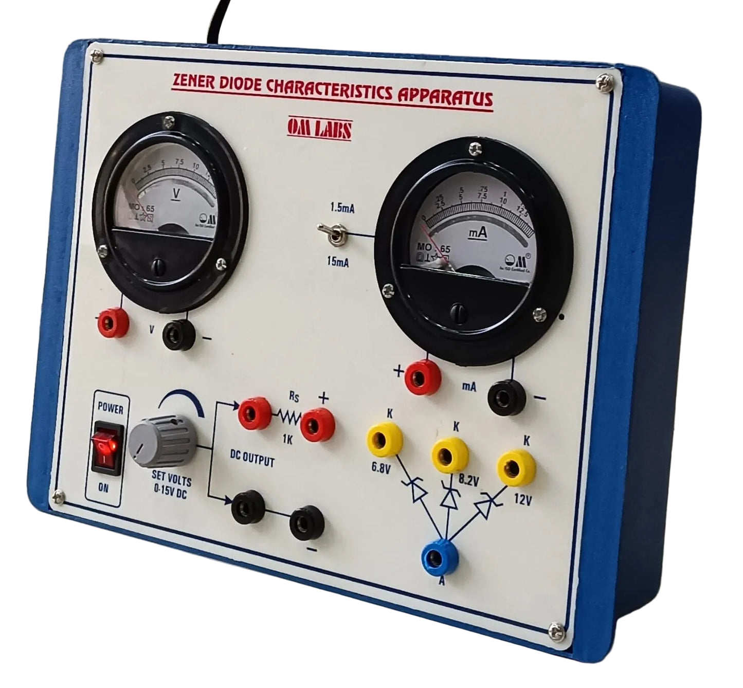 Zener Diode Characteristics Apparatus | 2 Round Meter