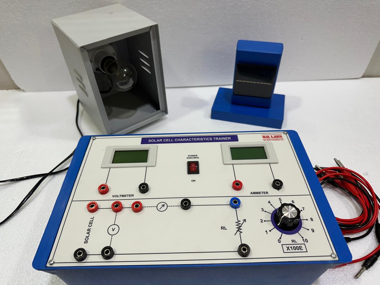 Solar Cell Characteristics Trainer with light source Complete Setup | 2 Digital Meter