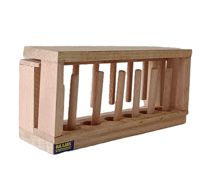 Test Tube Stand 6 Hole Wooden Pack of 2
