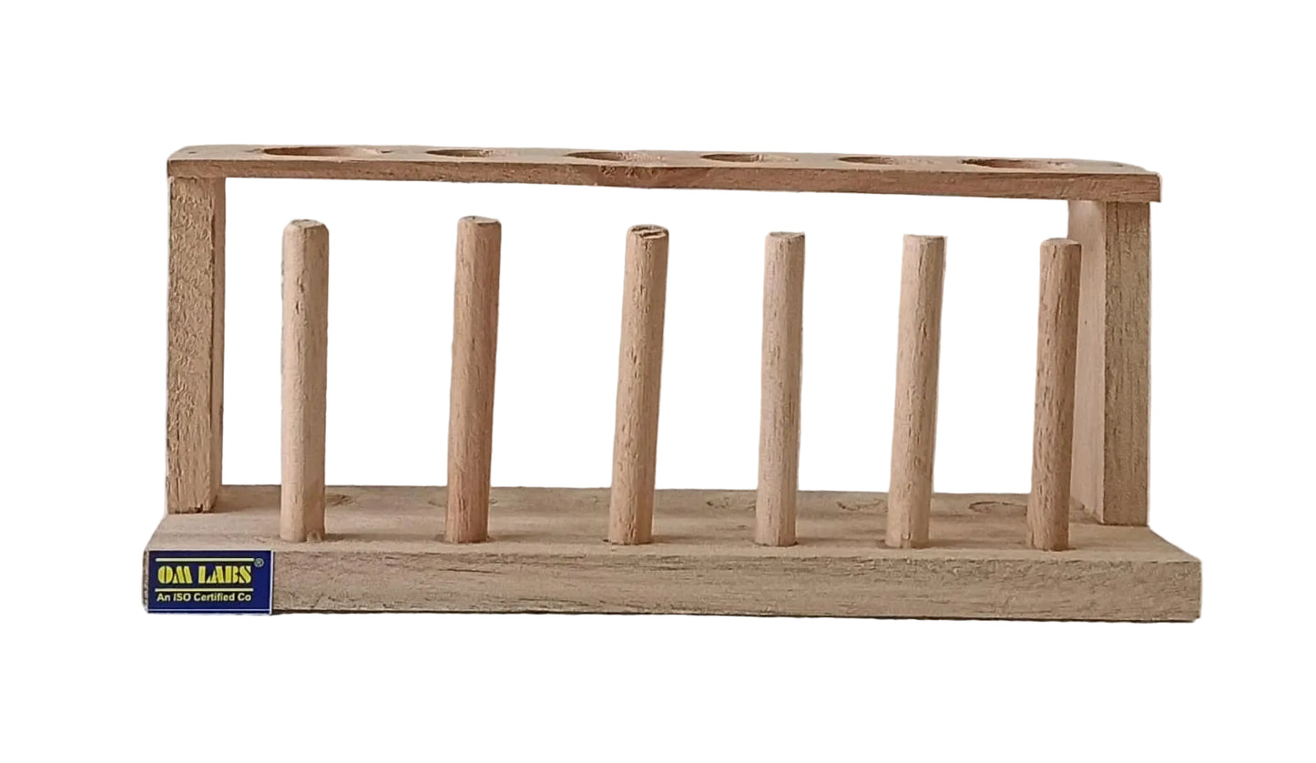 Test Tube Stand 6 Hole Wooden Pack of 2