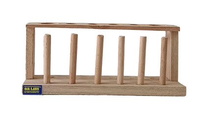 Test Tube Stand 6 Hole Wooden Pack of 2