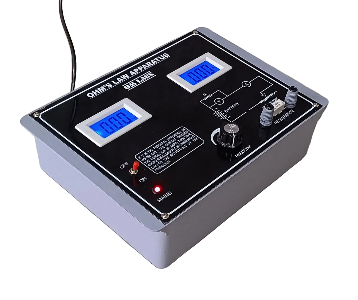 Ohm's Law Apparatus With Digital Meters