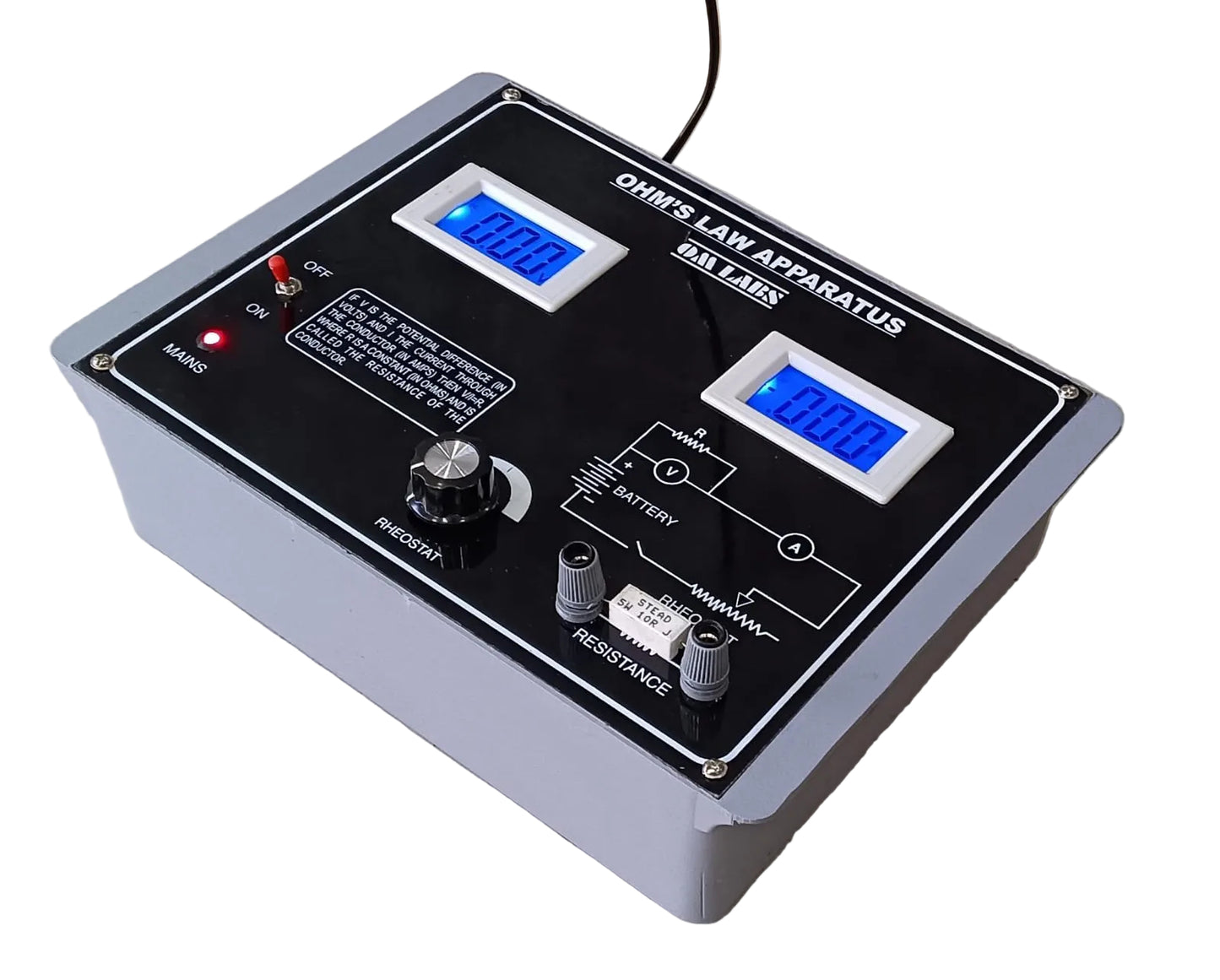Ohm's Law Apparatus With Digital Meters